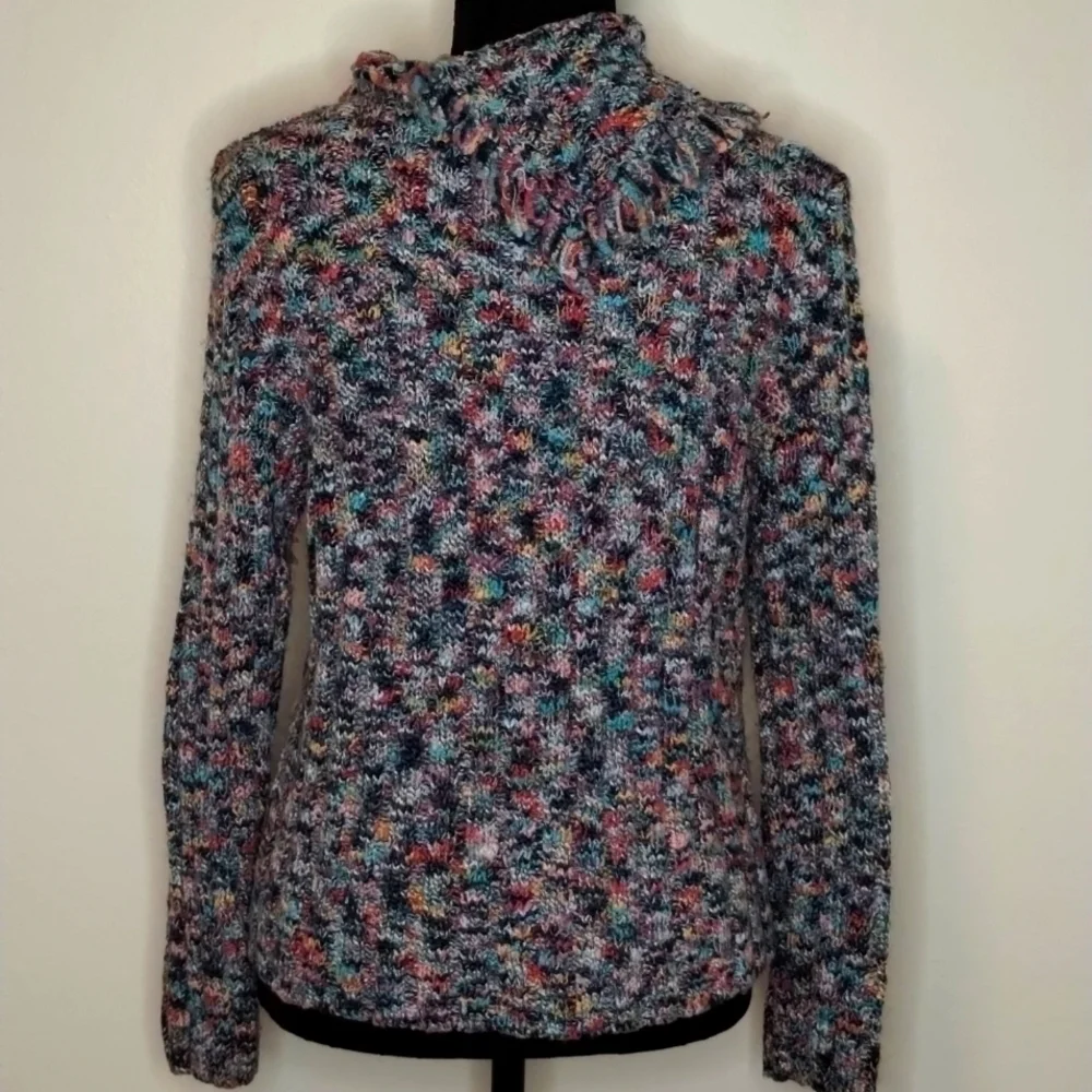 Alfred Dunner multicolored cowl neck pullover sweater Sz PXL